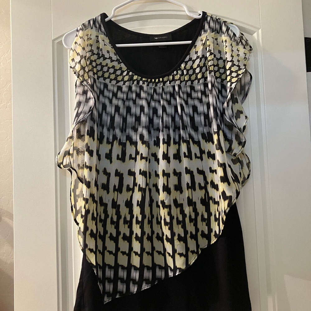 AB Studio Black Yellow Blouse
